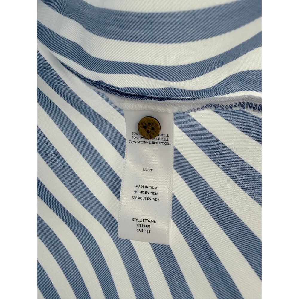 Beachlunchlounge Candace Stripe Button Up Shirt Coastal Beachy Small Blue White - Picture 6 of 8